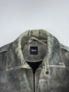Hugo Boss Distressed Leather Bomber Jacket (M)