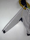 Vintage Adidas Grey Striped Trefoil Zip-Up Hoodie (XL)