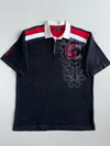 Coogi Australia Y2K Black Rugby Polo with Embroidered Crest(2Xl)