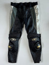 AXO Racing Silver-Stripe Leather Moto Pants With Slider (W:40|L:42)