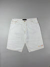 Coogi Multicolor Stitch White Denim Shorts embroidered (W:44) (L:26)