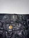 Vintage Mix Black Leather Straight Leg Pants (W:25) (L:42)