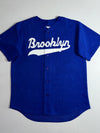 Made in USA Majestic Brooklyn Dodgers Mesh Baseball Jersey – Royal Blue (XL)