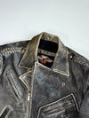 Vintage ASHG  Grey Leather Double Rider Biker Jacket (L)