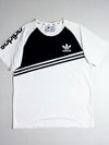 Adidas Originals White & Black Colour-Block Raglan Tee  (M)