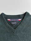 Tommy Hilfiger Lambswool V-Neck Sweater – Forest Green (XL)