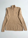 Polo Ralph Lauren Camel Cable Knit Quarter-Zip Sweater women’s (L)