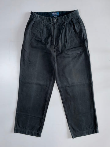 Polo Ralph Lauren | Vintage Black Pleated Trousers (W:30|L:39)