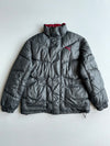 Puma Charcoal Grey Puffer Jacket – Burgundy Lined, Cargo Pockets (XL)