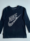 Nike Oversized Swoosh Graphic Black Long-Sleeve T-Shirt(M)