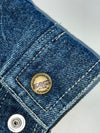 Vintage Jeno Dark Wash Patchwork Americana Denim Jacket (L)