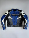 Vanucci by Enrico Vanucci High-Class Pure Leather Motorcycle Racing Jacket with Carbon Fiber Protectors & 3M Scotchlite (PADDED) (L/XL)