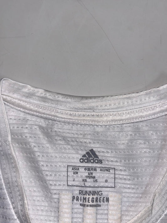 Adidas Running Primegreen White Mesh Marathon Tee (L)