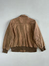 New Moves Tan Leather A-2 Style Bomber with Flap Pockets & Quilted Lining, (XS)