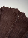 Vintage Columbia Brown Chunky Knit Full-Zip Sweater (2XL/3XL)