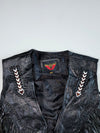 Euro Stars Western Fringe Leather Biker Vest (M)