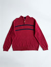 Chaps Striped Quarter-Zip Sweater – Burgundy/Navy (2XL)