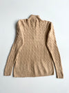 Polo Ralph Lauren Camel Cable Knit Quarter-Zip Sweater women’s (L)