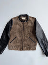 Mango Brown Suede & Black Leather Colorblock Jacket (S)