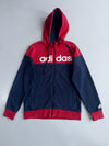 Adidas | Navy Red Full-Zip Hoodie | (M)