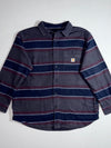 Carhartt Relaxed Fit Navy & Burgundy Striped Flannel Shirt Heavy(XL)