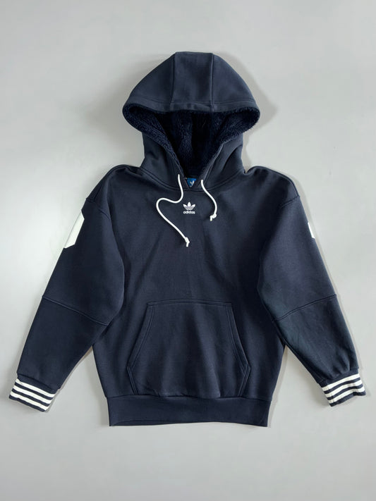 Adidas Navy Sherpa-Lined Hoodie (S)