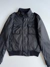 Schott NYC Black Military Flight Bomber Jacket with Tartan Lining & Hood (M/L)