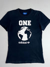 Adidas Originals Black "ONE World" Globe Graphic T-Shirt (S)