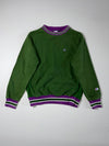 Champion Green & Purple Striped Rib Sweatshirt  (M)