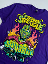 Eternal Struggle” Graphic Print T-Shirt Purple — Gildan Soft—style (2XL)