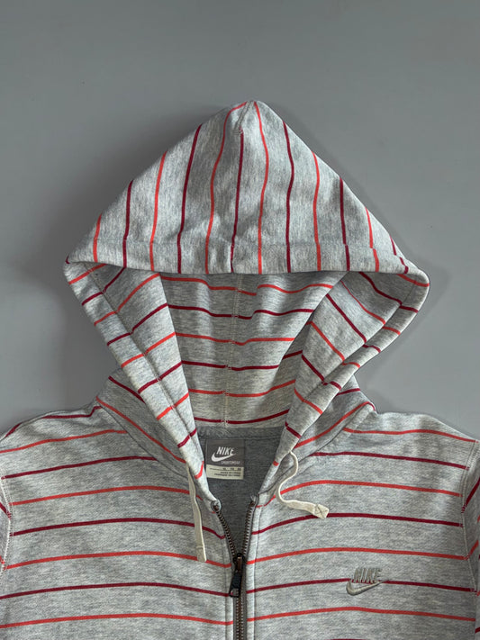Nike Grey Striped Zip Hoodie (L)