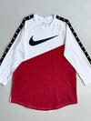 Nike Big Swoosh Raglan 3/4 Sleeve Tee – White/Red(M)