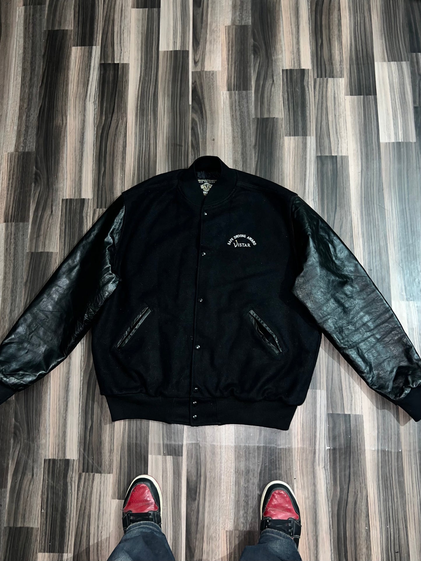 A bUltra Premium Leather Sleeve Varsity Jacket (2XL/3XL)