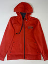 Evisu Jeans Rust Orange Full-Zip Hoodie – Denim-Lined Hood (S)