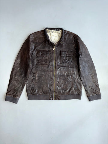 Vintage Campus Super Premium Original Pure Leather Jacket (XL)