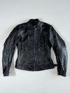 Bering Original Roadster Graphic Black Leather Motorcycle Jacket Padded Women’s (XS)