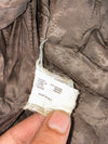 Vintage Italian Brown Sherpa Fur Jacket with Quilted Leather Chevron Yoke – Made in Italy (S/M)