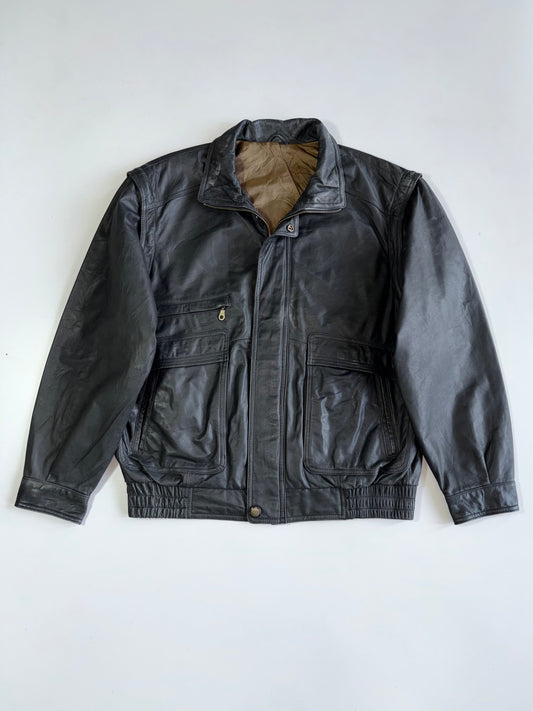 Super Premium Original Pure Leather Jacket with Detachable Arm (XL)