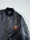 Vintage Black Leather MA-1 Bomber Jacket (L)