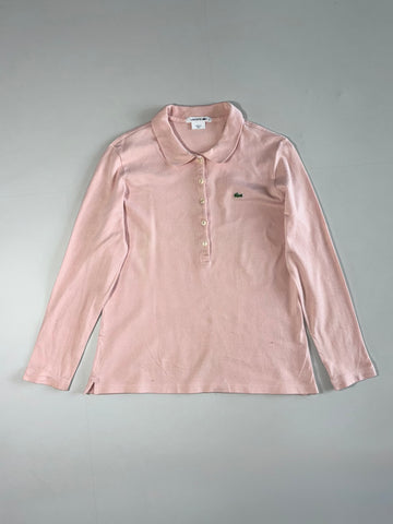 Lacoste Long Sleeve Piqué Polo Shirt – Pastel Pink (Size (XS/S)