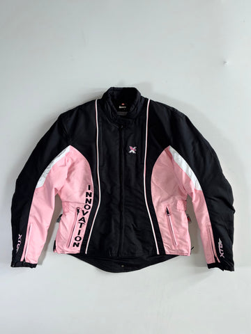 Vintage XTU Women’s Pink & Black Textile Motorcycle Jacket – “Innovation” (M)