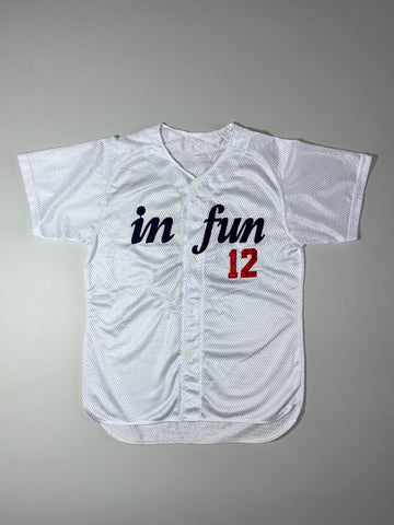Vintage Baseball Jersey | “In Fun” Mesh Jersey ((M)