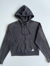 Adidas Black Cropped Zip-Up Hoodie – (S)