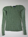 Polo Ralph Lauren Cable Knit Crewneck Sweater – Heather Sage Green (XS)
