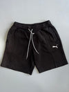 Puma Black Sweat Shorts White Drawstring Logo (W:30) (L:17.5)