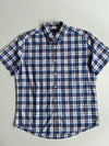 Tommy Hilfiger Blue White Plaid Check Short Sleeve Shirt (XL)