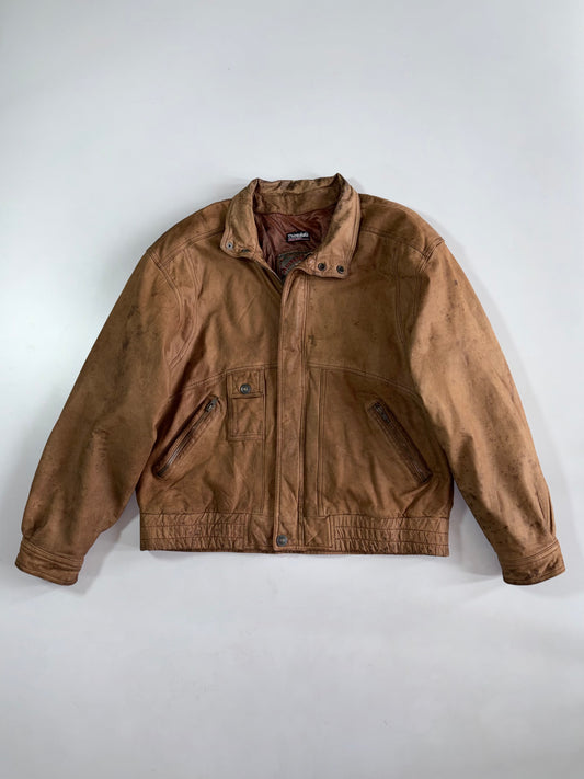 Vintage Adventure Bonds Premium Oversized Leather Jacket (M)