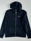 Nike Swoosh Black Full Zip Hoodie Grey Lined (M)