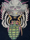 Christian Audigier Skull Wings Rhinestone Graphic T-Shirt (XL/2XL)