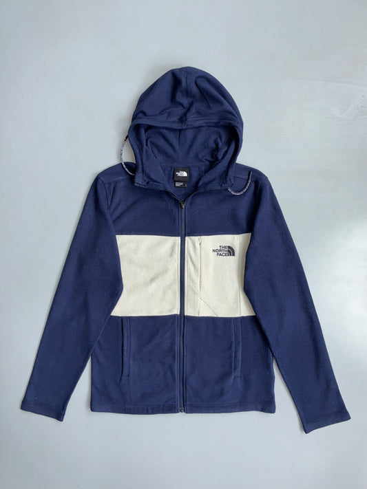 The North Face | Colorblock Fleece Full-Zip Hoodie | Navy & Cream (M)